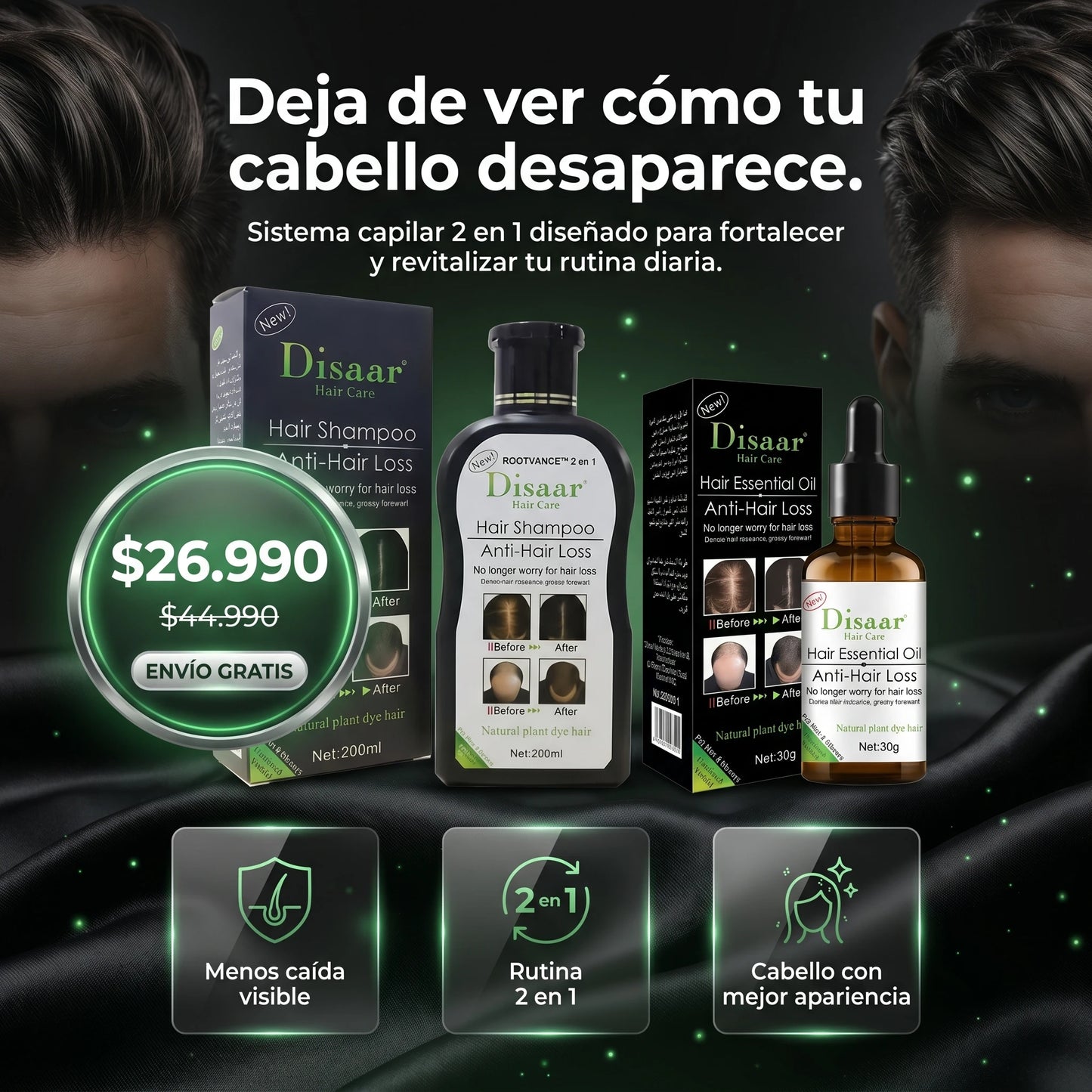 ROOTVANCE™ 2 en 1 - Deja de ver cómo tu cabello desaparece.