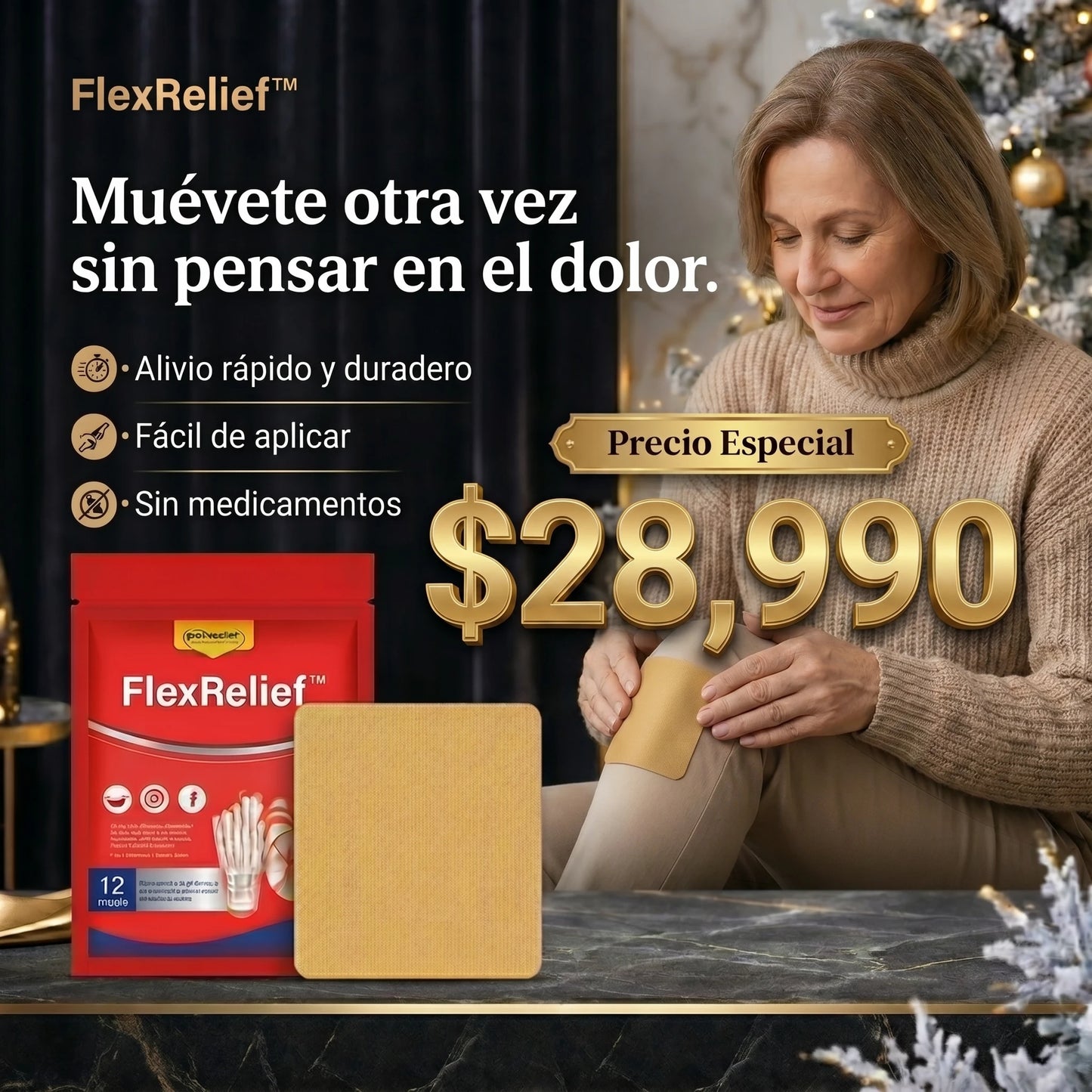 FlexRelief™ - Muévete otra vez sin pensar en el dolor.